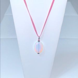 NWT moonstone necklace on ultra suede cord